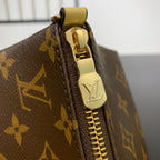 BLOOM POUCH 22 AUS BRAUNEN MONOGRAMM-CANVAS UND SEITEN AUS PASTELGEMÄLDEM KALBSLEDER