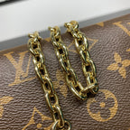 BLOOM POUCH 22 AUS BRAUNEN MONOGRAMM-CANVAS UND SEITEN AUS PASTELGEMÄLDEM KALBSLEDER