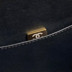 CLUTCH 34 IN BLACK SHEEPSKIN GOLD HARDWARE