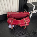 BOWLING BAG 29 IN RED CALFSKIN GOLD HARDWARE