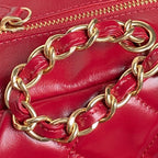 BOWLING BAG 29 IN RED CALFSKIN GOLD HARDWARE
