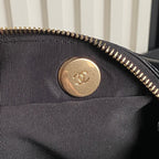 BOWLING BAG 29 IN BLACK SHINY CALFSKIN GOLD HARDWARE