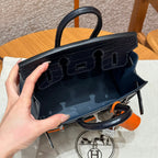 BIRKIN FAUBOURG TOUCH 20 IN NAVY BLUE CALFSKIN WITH SILVER HARDWARE (MADE-TO-ODER)