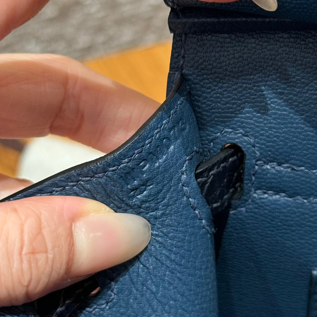 BIRKIN FAUBOURG TOUCH 20 IN NAVY BLUE CALFSKIN WITH SILVER HARDWARE (MADE-TO-ODER)