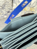 LADY JASMINE CARD HOLDER 10 IN SLATE GREY QUILTED PATENT CALFSKIN