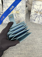 LADY JASMINE CARD HOLDER 10 IN SLATE GREY QUILTED PATENT CALFSKIN