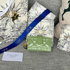 LADY JASMINE CARD HOLDER 10 IN LIGHT GREEN QUILTED PATENT CALFSKIN