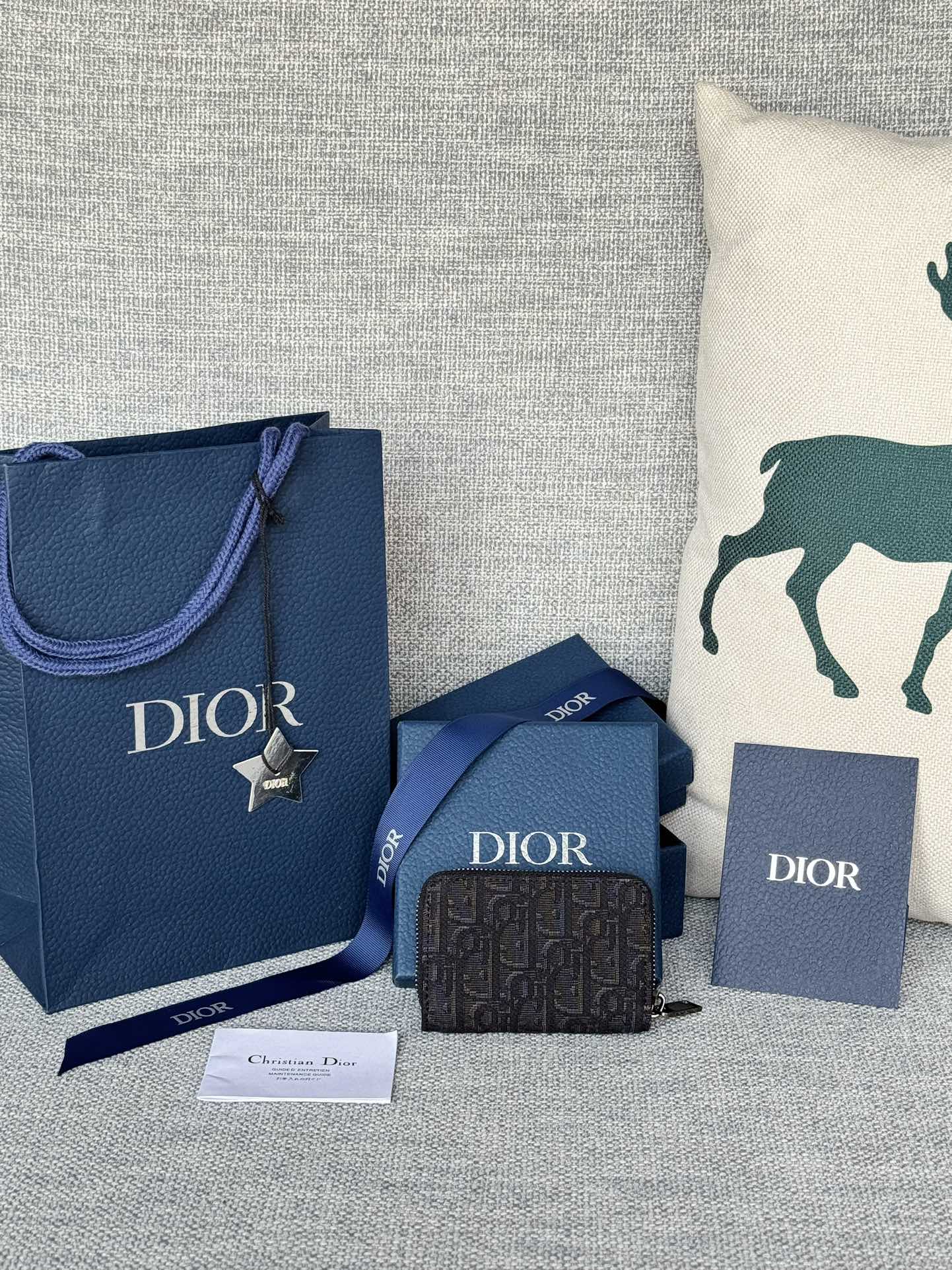 Mini-Geldbörse mit Reißverschluss, 10 Zoll, Schwarz, Monogram Obliqué Jacquard