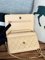 CC WOC ENTRUPY 19 Beutel in dunklem Creme-Kalbsleder