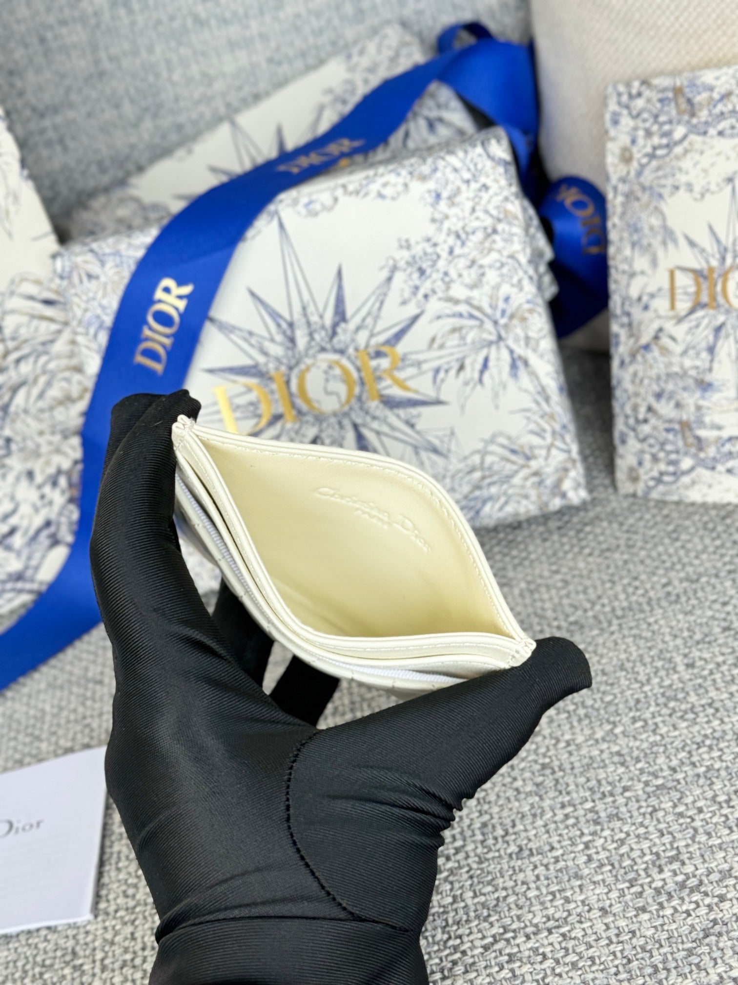 CARO FREESIA CARD HOLDER 10 IN WHITE CANNAGE CALFSKIN