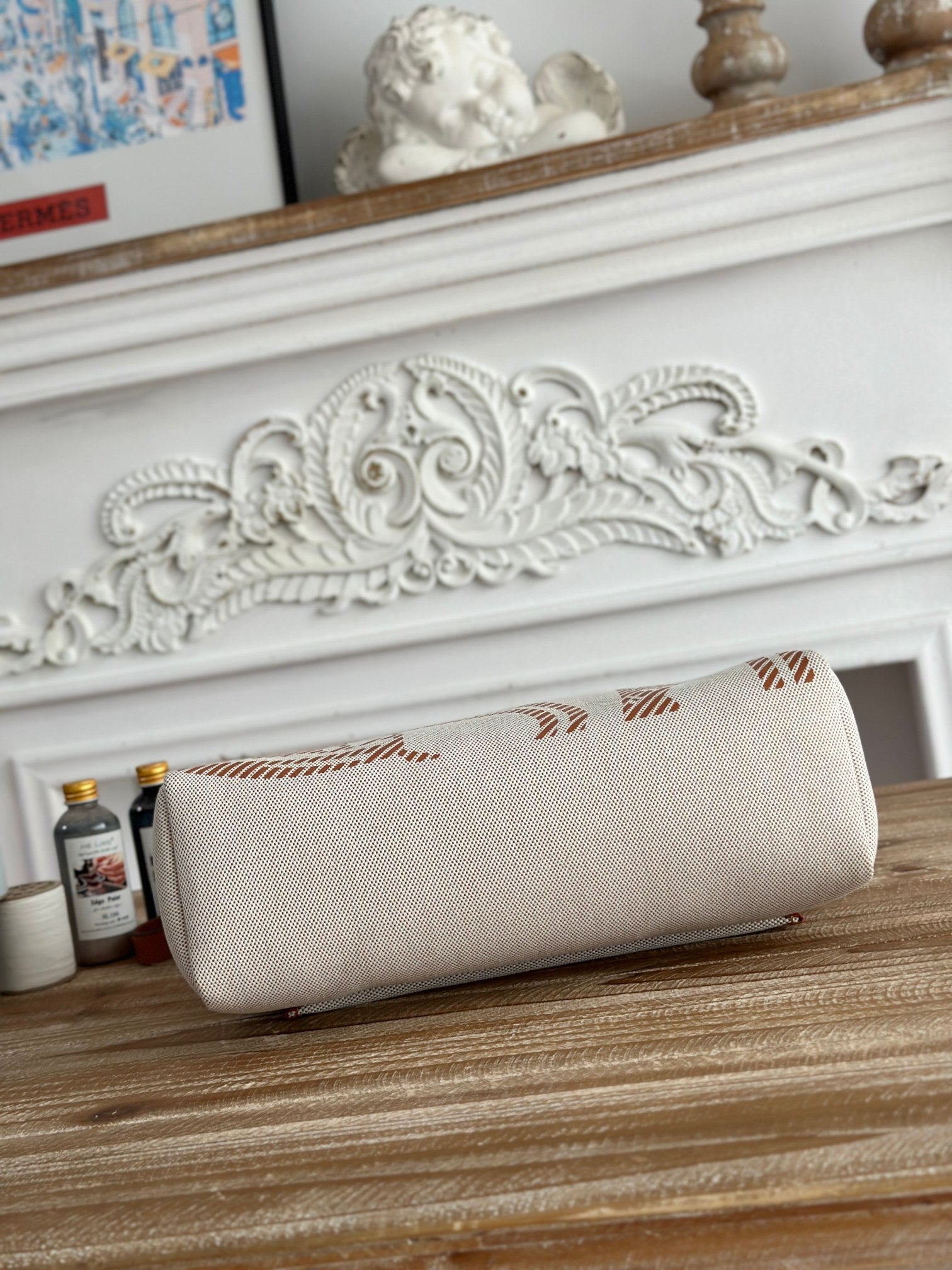 BOLSO HERBAG ZIP 31 RETOURNE TASCHE IN OFF-WHITE MIX BRAUN H VIKING CANVAS UND RINDLEDER