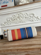 HERBAG ZIP 31 LAQUERED BAG IN BLUE MIX RED H PLUME CANVAS