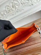 MINI NEO 17 EVELYNE BAG IN FIRE ORANGE CANVAS AND CALFSKIN