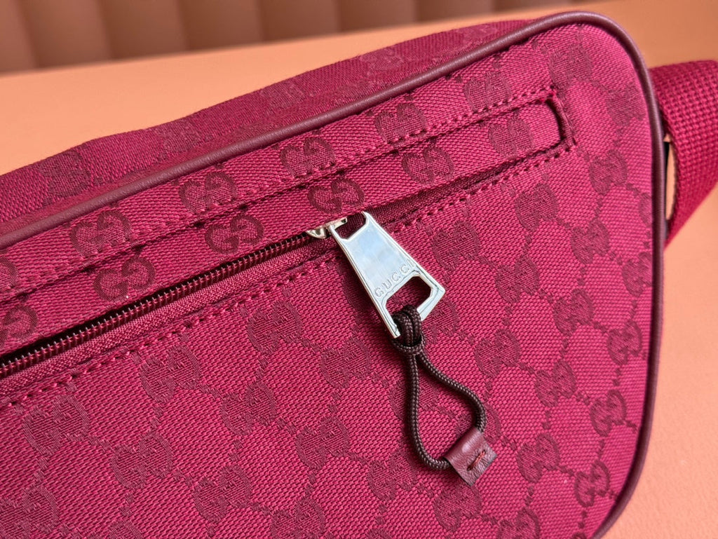 Gürteltasche 34 Zoll, rot, Monogramm-Leinwand