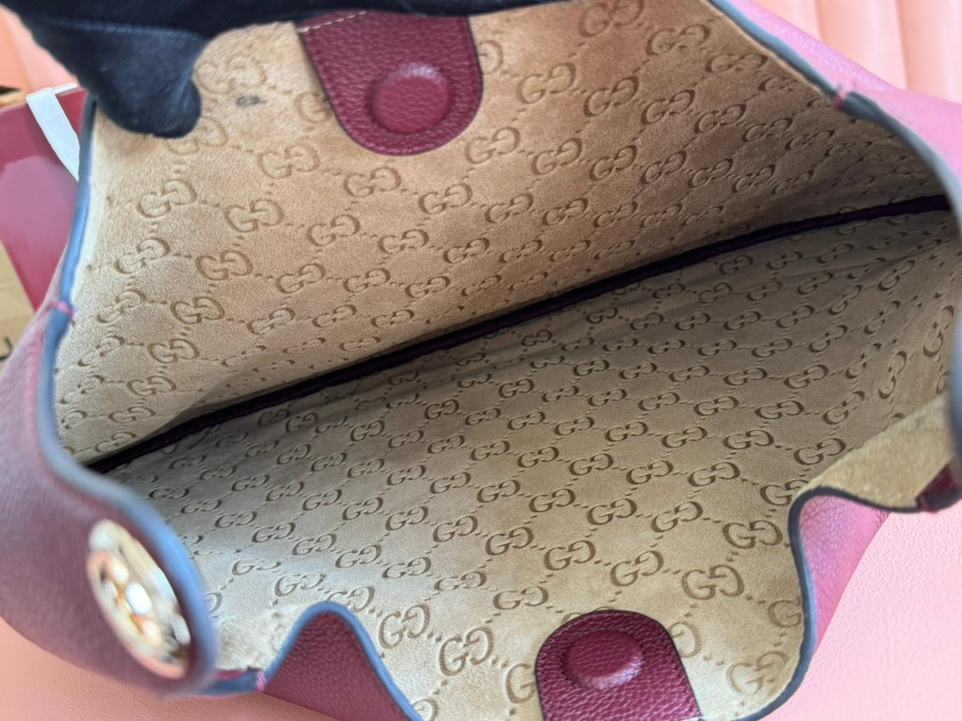 B GROSSE SCHULTERTASCHE 49 IN ROSSO ANCORA ROTES KALBSLEDER