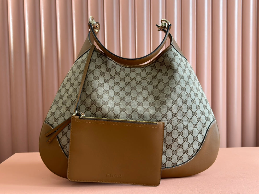 BODY MEDIUM SHOULDER BAD 49 IN BEIGE MONOGRAM CANVAS AND BROWN CALFLEDER GOLD HARDWARE