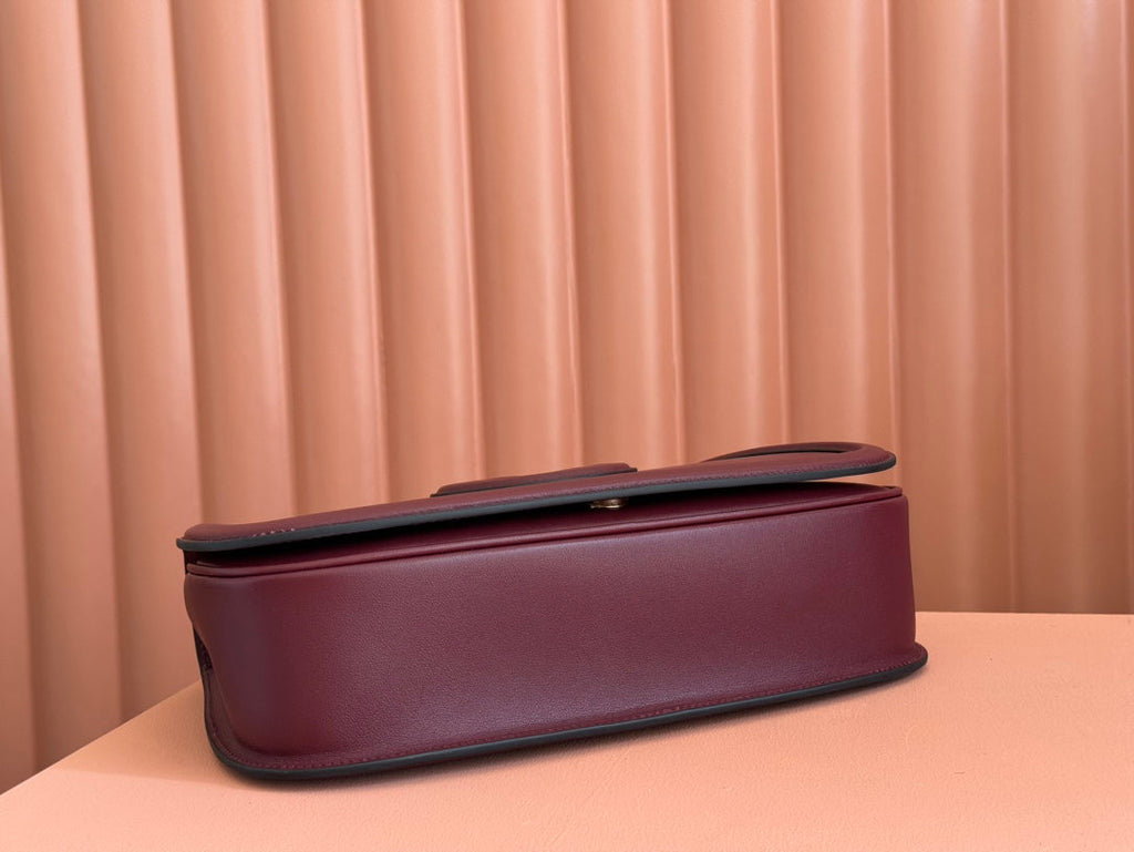 Große BH-Tasche „Blondie“, 81 cm, Rosso Ancora, rotes Kalbsleder