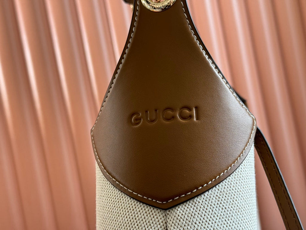 B GROSSE SCHULTERTASCHE 49 IN NATUR-CANVAS UND BRAUNES KALBSLEDER