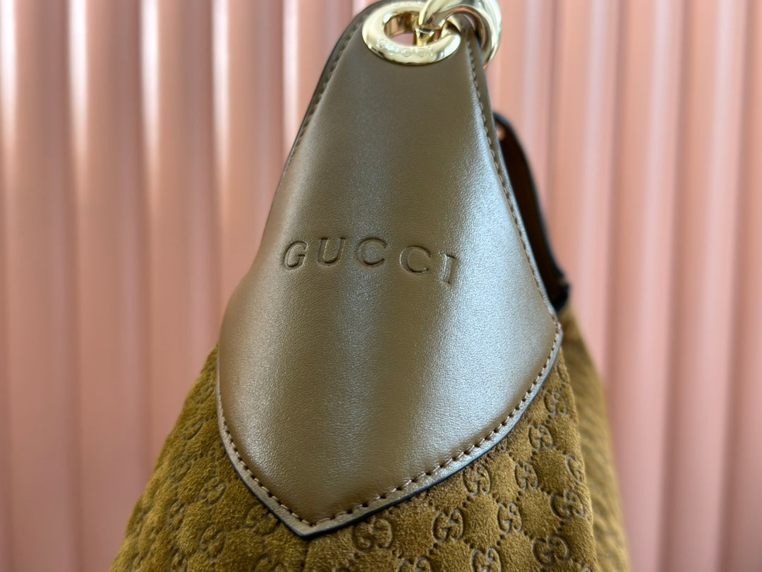 B GROSSE SCHULTERTASCHE 49 IN SEAWORY GRÜN GG GEPRÄGTES WILDLEDER