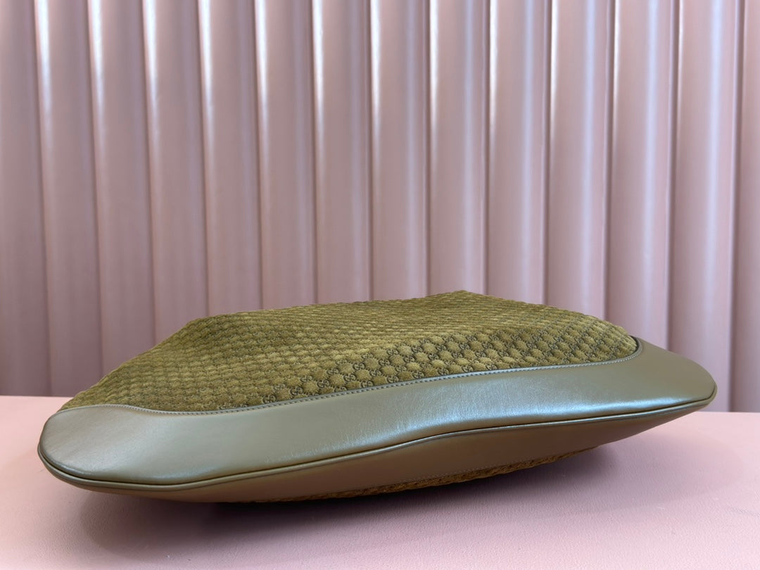 B GROSSE SCHULTERTASCHE 49 IN SEAWORY GRÜN GG GEPRÄGTES WILDLEDER