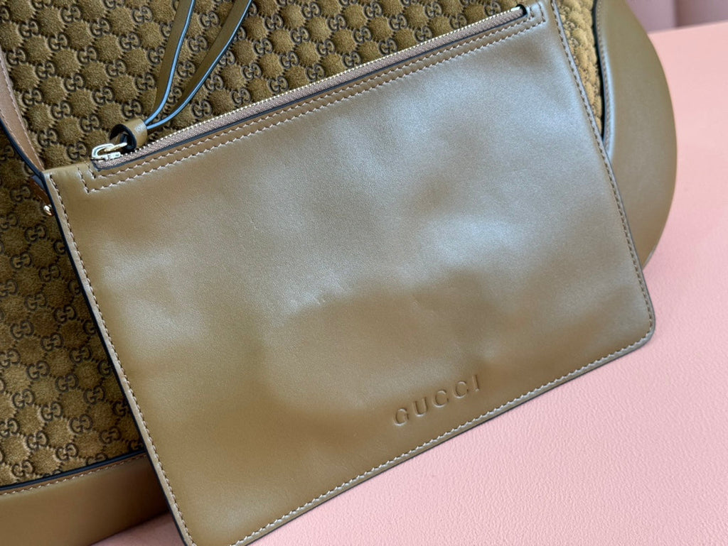 B GROSSE SCHULTERTASCHE 49 IN SEAWORY GRÜN GG GEPRÄGTES WILDLEDER