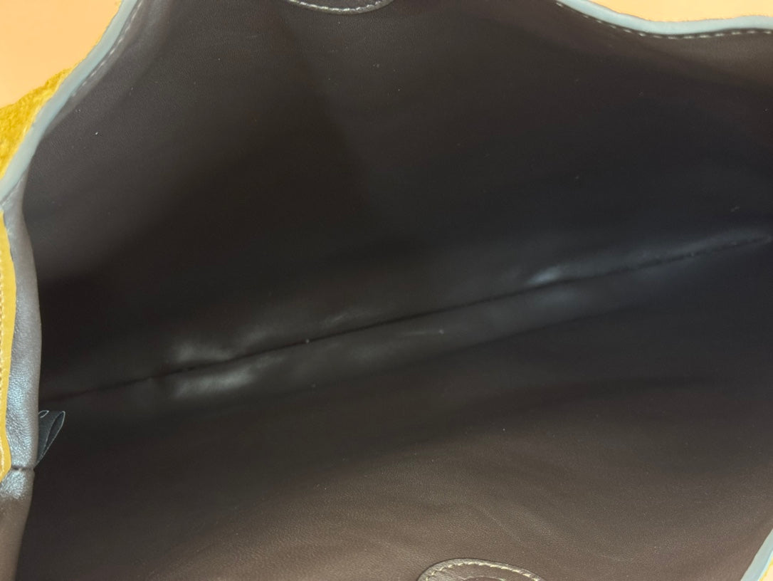 B GROSSE SCHULTERTASCHE 49 IN SEAWORY GRÜN GG GEPRÄGTES WILDLEDER