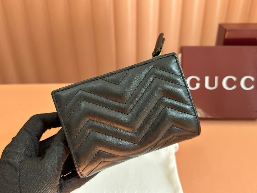 MITTLERE DOPPEL-G-GELDBÖRSE 11,5 ZOLL SCHWARZ GLATTES KALBSLEDER