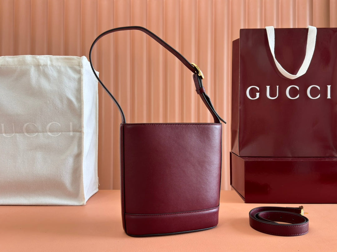 73 KLEINE EIMERTASCHE 20 IN ROSSO ANCORA ROTES GLATTES KALBSLEDER