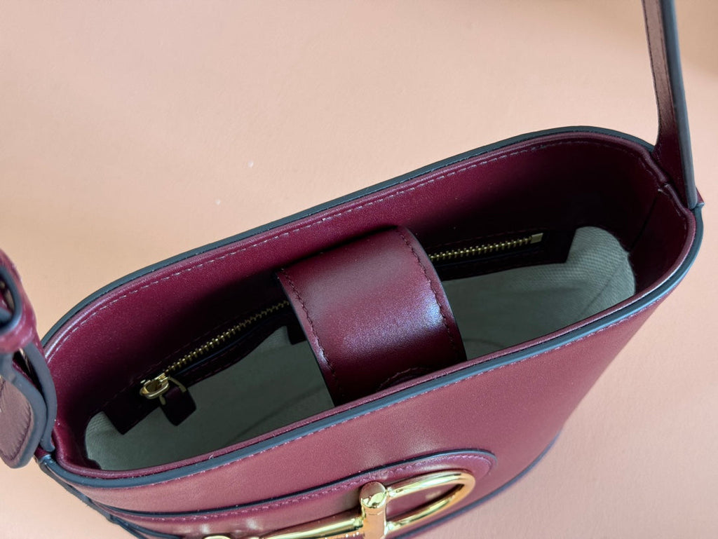 73 KLEINE EIMERTASCHE 20 IN ROSSO ANCORA ROTES GLATTES KALBSLEDER