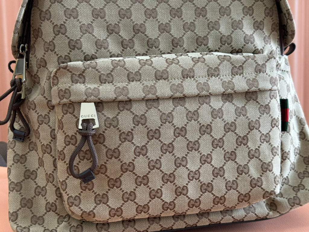 MITTELGROSSER RUCKSACK 42 IN BEIGE UND DUNKELBRAUN GG CANVAS