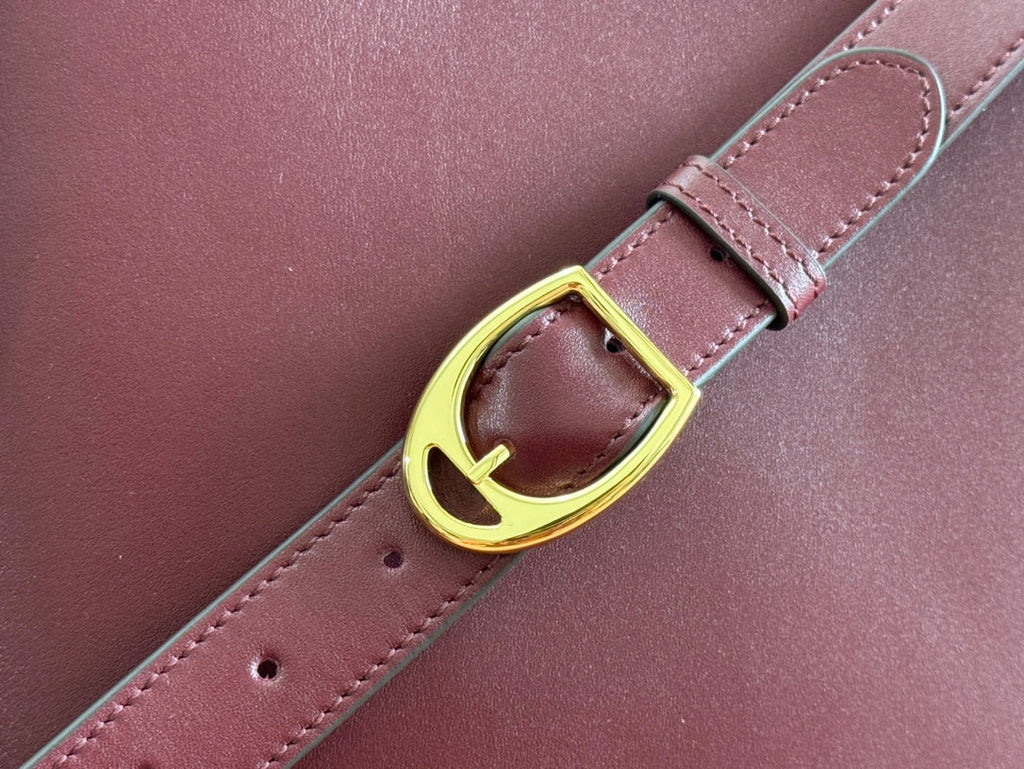 73 MITTELGROSSER EIMERBEUTEL 27,5 IN ROSSO ANCORA ROTES GLATTES KALBSLEDER