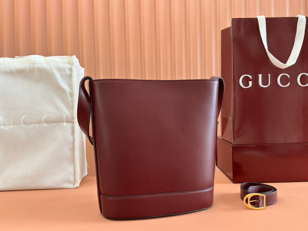 73 MITTELGROSSER EIMERBEUTEL 27,5 IN ROSSO ANCORA ROTES GLATTES KALBSLEDER