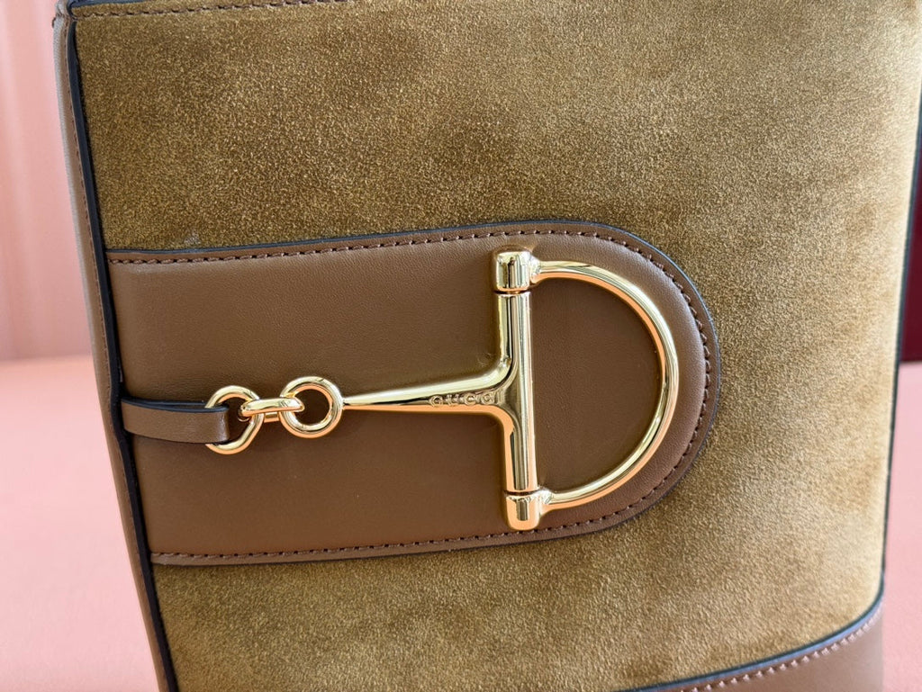 73 KLEINE EIMERTASCHE 20 IN BRAUN WEICHES WILDLEDER UND KALBSLEDER