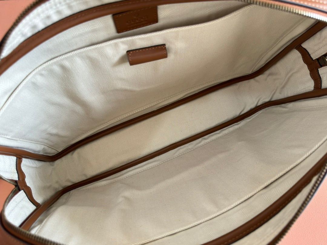 MEDIUM BRIEFCASE 40 IN BROWN CALFSKIN