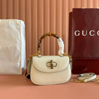 GUCCI BAMBOO MINI BAG 21 WEISS AUS KALBSLEDER