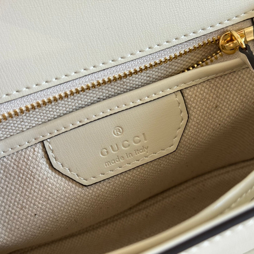 GUCCI BAMBOO MINI BAG 21 WEISS AUS KALBSLEDER
