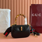 GUCCI BAMBOO MINI BAG 21 BLACK IN CALFSKIN GOLD HARDWARE
