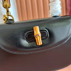 GUCCI BAMBOO MINI BAG 21 BLACK IN CALFSKIN GOLD HARDWARE