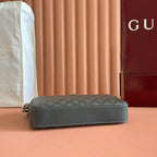 GUCCI OPHIDIA SMALL CROSSBODY BAG 24 GREY AND BLACK MONOGRAM CANVAS