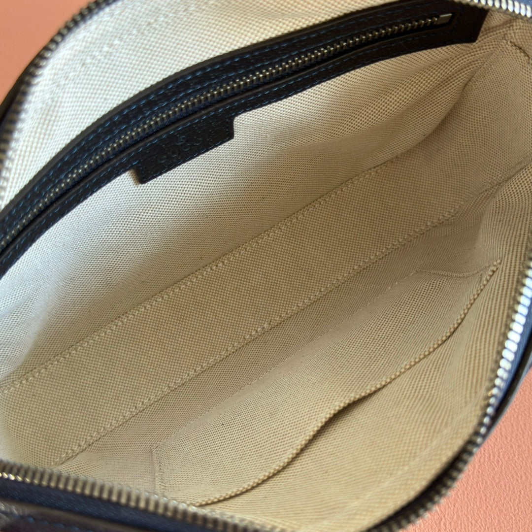 GUCCI OPHIDIA KLEINE UMKEHRTASCHE 24 MARINEBLAU MONOGRAMM-CANVAS