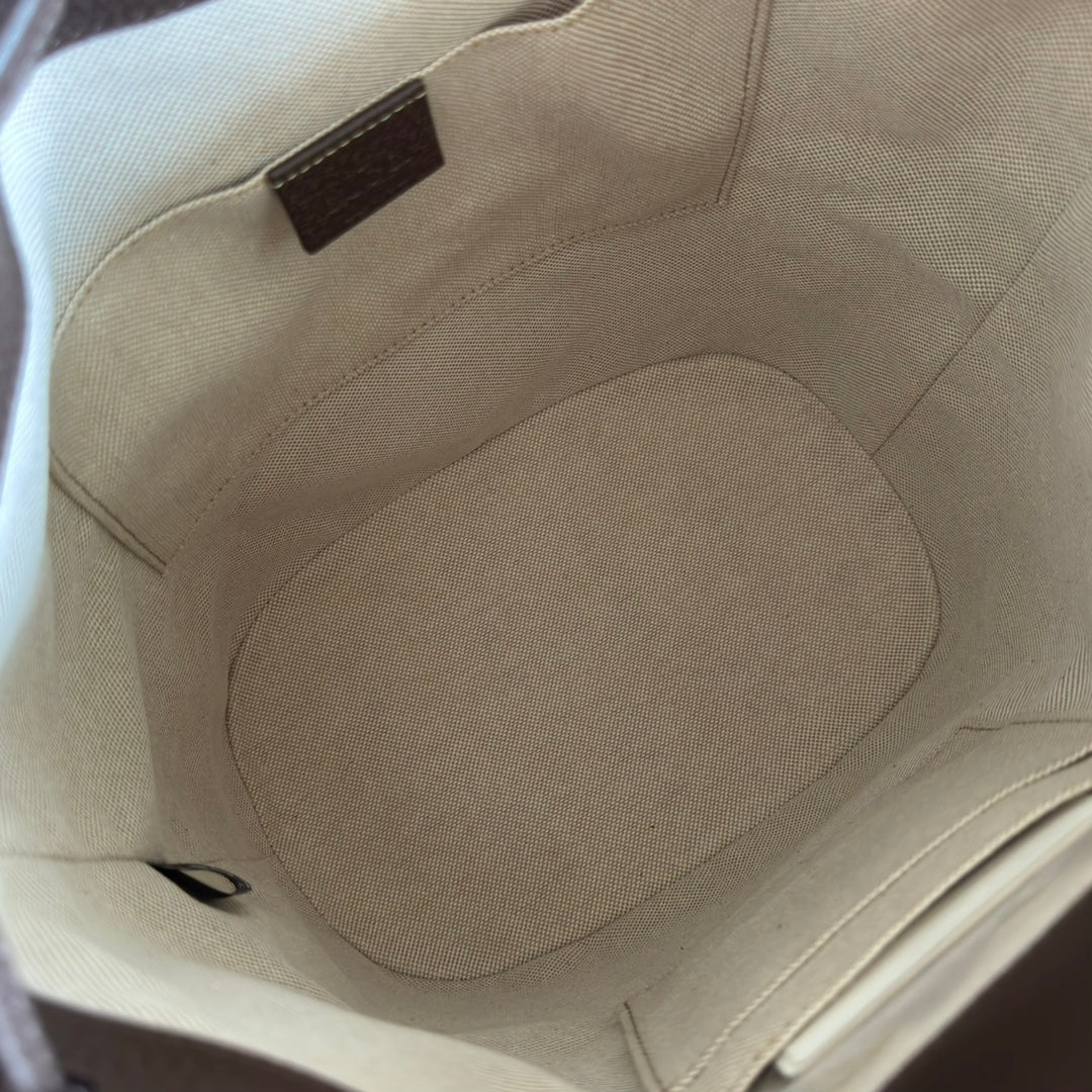 GUCCI Rucksack mit Kordelzug, Tigerkopf, 27 Zoll, braunes Canvas