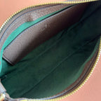 OPHIDIA KLEINE SCHULTERTASCHE 26 IN BEIGE UND DUNKELBRAUNEM CANVAS