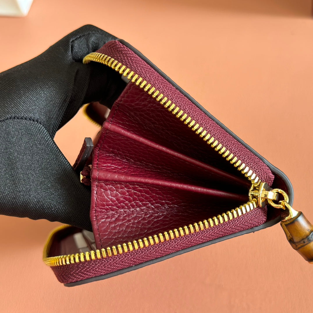 GG 25S MARMONT GELDBÖRSE 19 IN ROTEM KALBSLEDER GOLDENE BESCHLÄGE