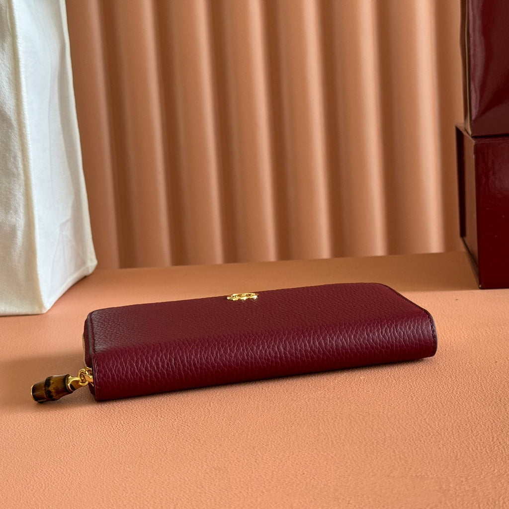 GG 25S MARMONT GELDBÖRSE 19 IN ROTEM KALBSLEDER GOLDENE BESCHLÄGE