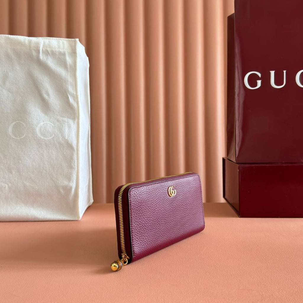 GG 25S MARMONT GELDBÖRSE 19 IN ROTEM KALBSLEDER GOLDENE BESCHLÄGE