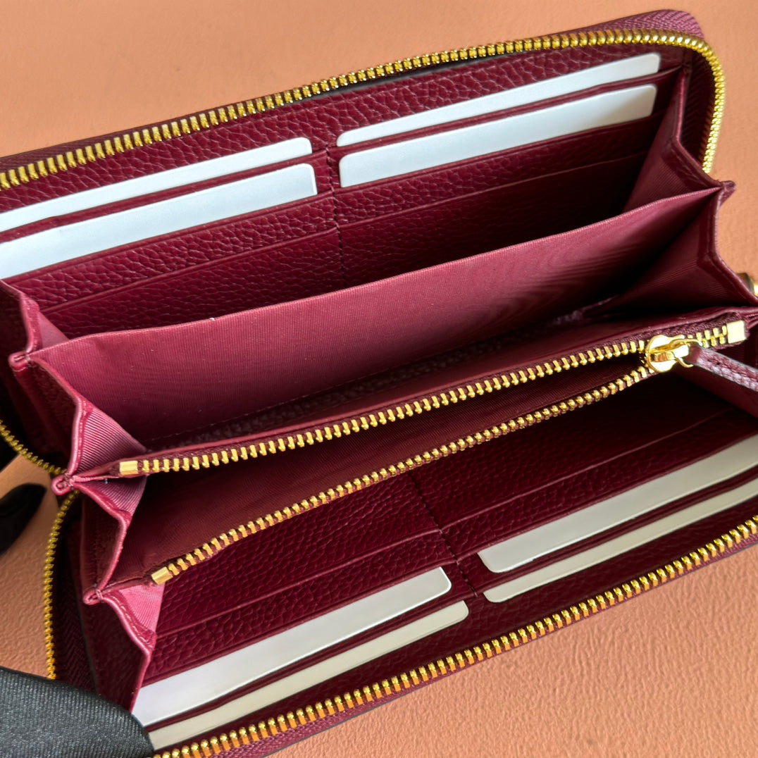 GG 25S MARMONT GELDBÖRSE 19 IN ROTEM KALBSLEDER GOLDENE BESCHLÄGE