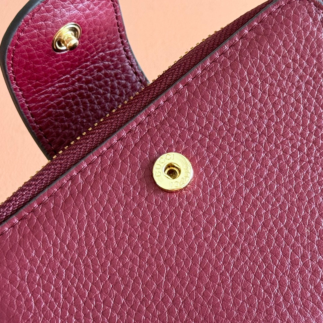 GG 25S MARMONT GELDBÖRSE 13 ZOLL ROTES KALBSLEDER GOLDENE BESCHLÄGE