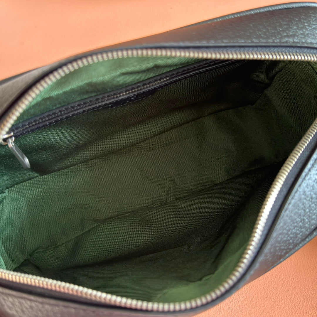 GUCCI 25S OPHIDIA CROSSBODY-TASCHE 28 IN SCHWARZEM KALBSLEDER