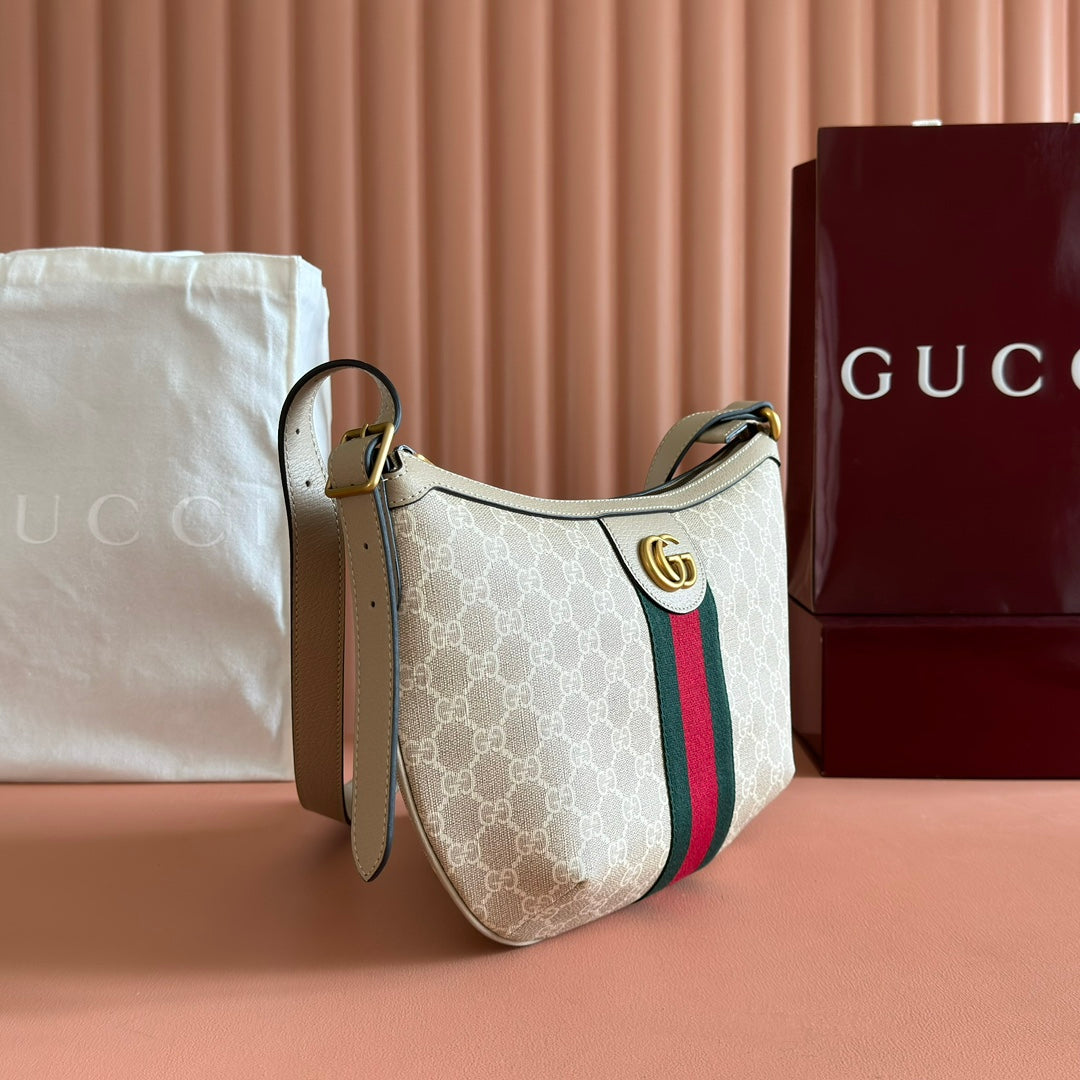 GG 25S EPILOGUE BAG 30 IN BEIGE AND WHITE CALFSKIN