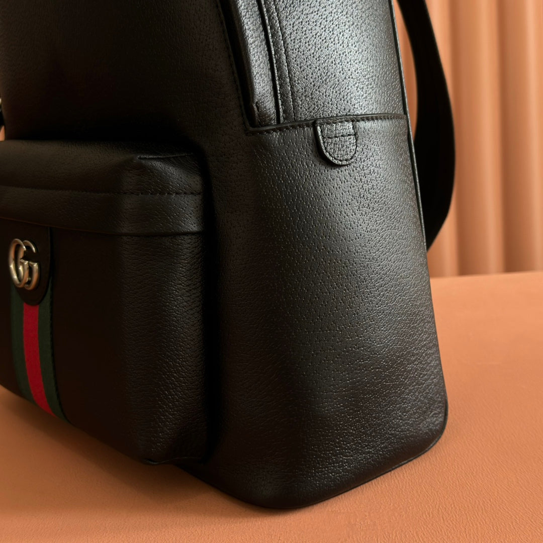 GUCCI 25S OPHIDIA MEDIUM RUCKSACK 41 SCHWARZ AUS KALBSLEDER